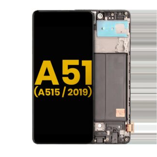 OLED Display mit Rahmen für Samsung Galaxy A51 4G (A515 / 2019) (professionell aufgearbeitet)