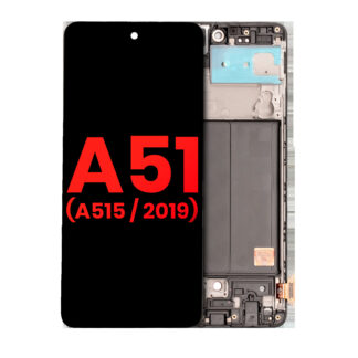 OLED Display mit Rahmen für Samsung Galaxy A51 4G (A515 / 2019) (6.33") (Aftermarket Plus)