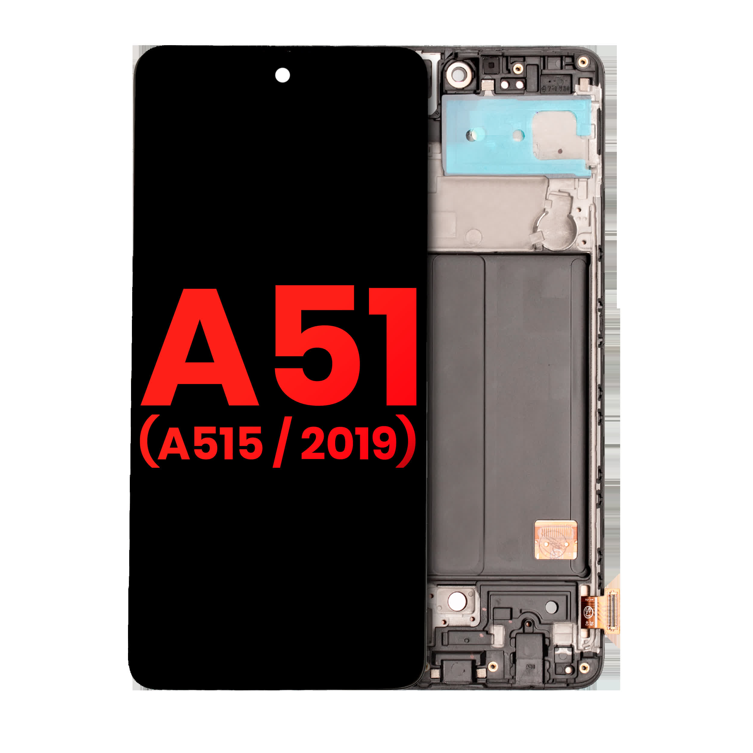 OLED Display mit Rahmen für Samsung Galaxy A51 4G (A515 / 2019) (6.33") (Aftermarket Plus)