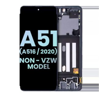 OLED Display mit Rahmen für Samsung Galaxy A51 5G (A516 / 2020) (Non-Verizon 5G UW Rahmen) (Service Pack) (Prism Cube Black)