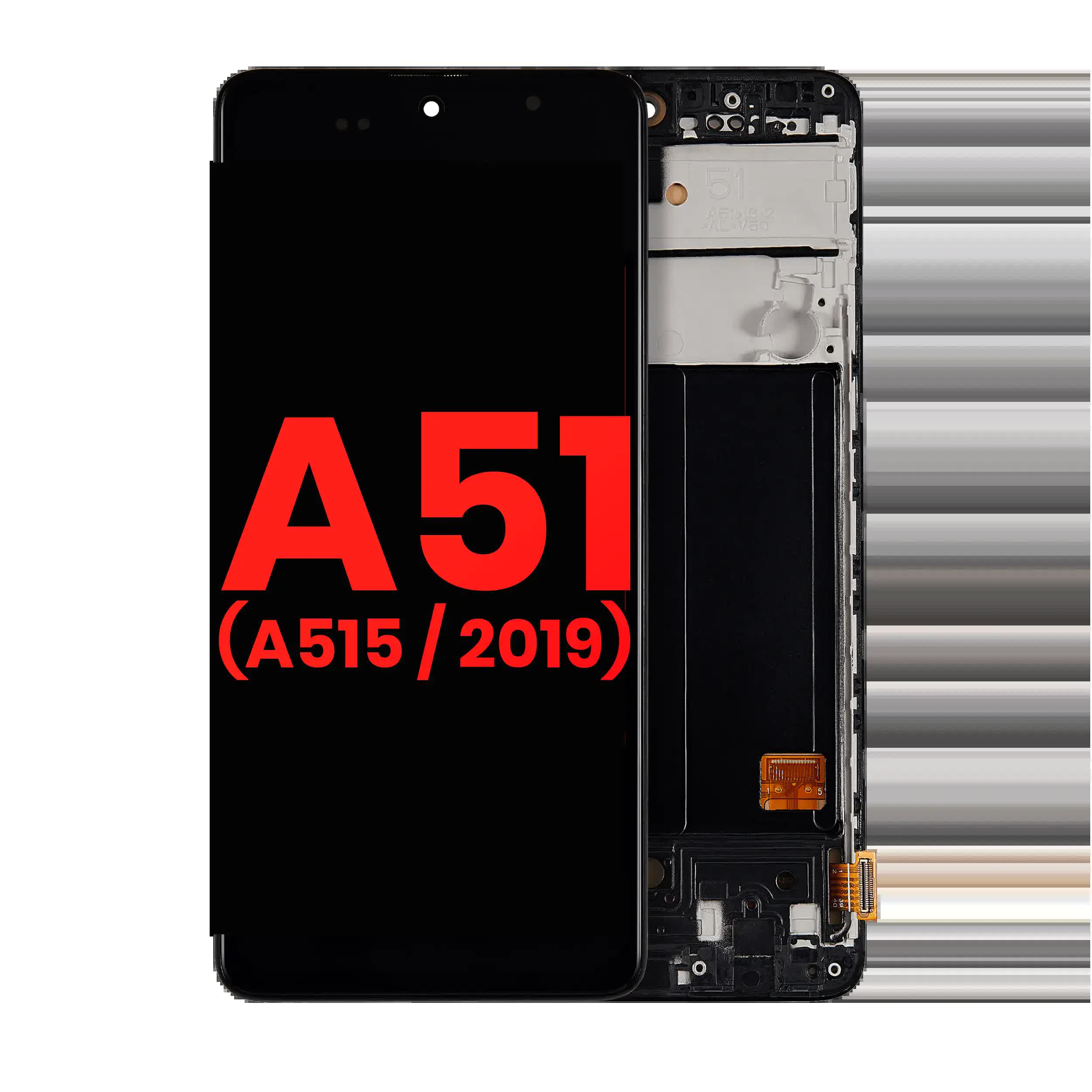 OLED Display mit Rahmen für Samsung Galaxy A51 4G (A515 / 2019) (6.46") (Aftermarket Plus)