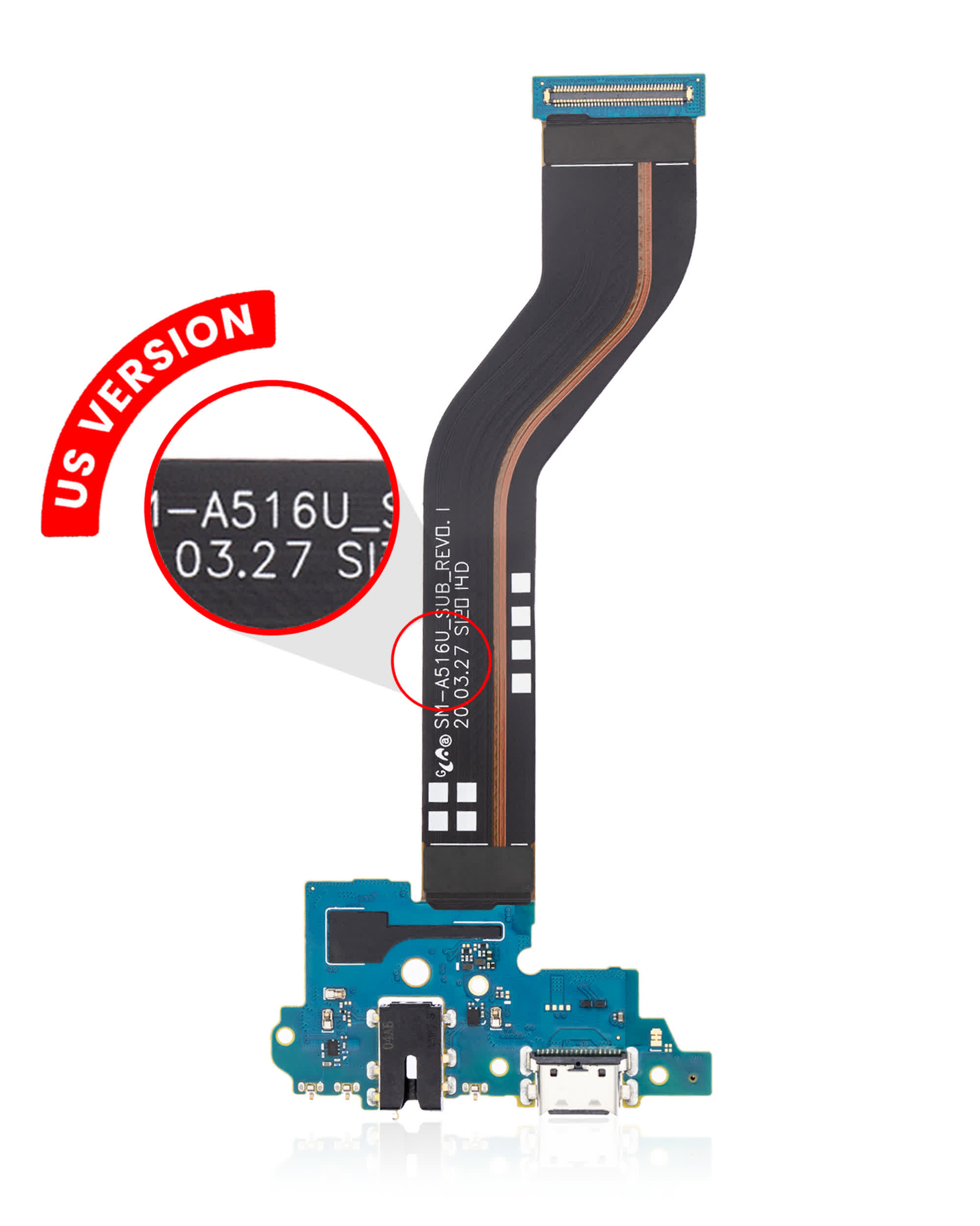 Ladebuchse Flexkabel mit Kopfhörerbuchse für Samsung Galaxy A51 5G (A516 / 2020) (US-Version) (Premium)