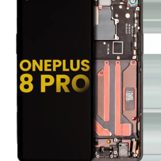 OLED Display mit Rahmen für OnePlus 8 Pro (professionell aufgearbeitet) (Onyx Black)