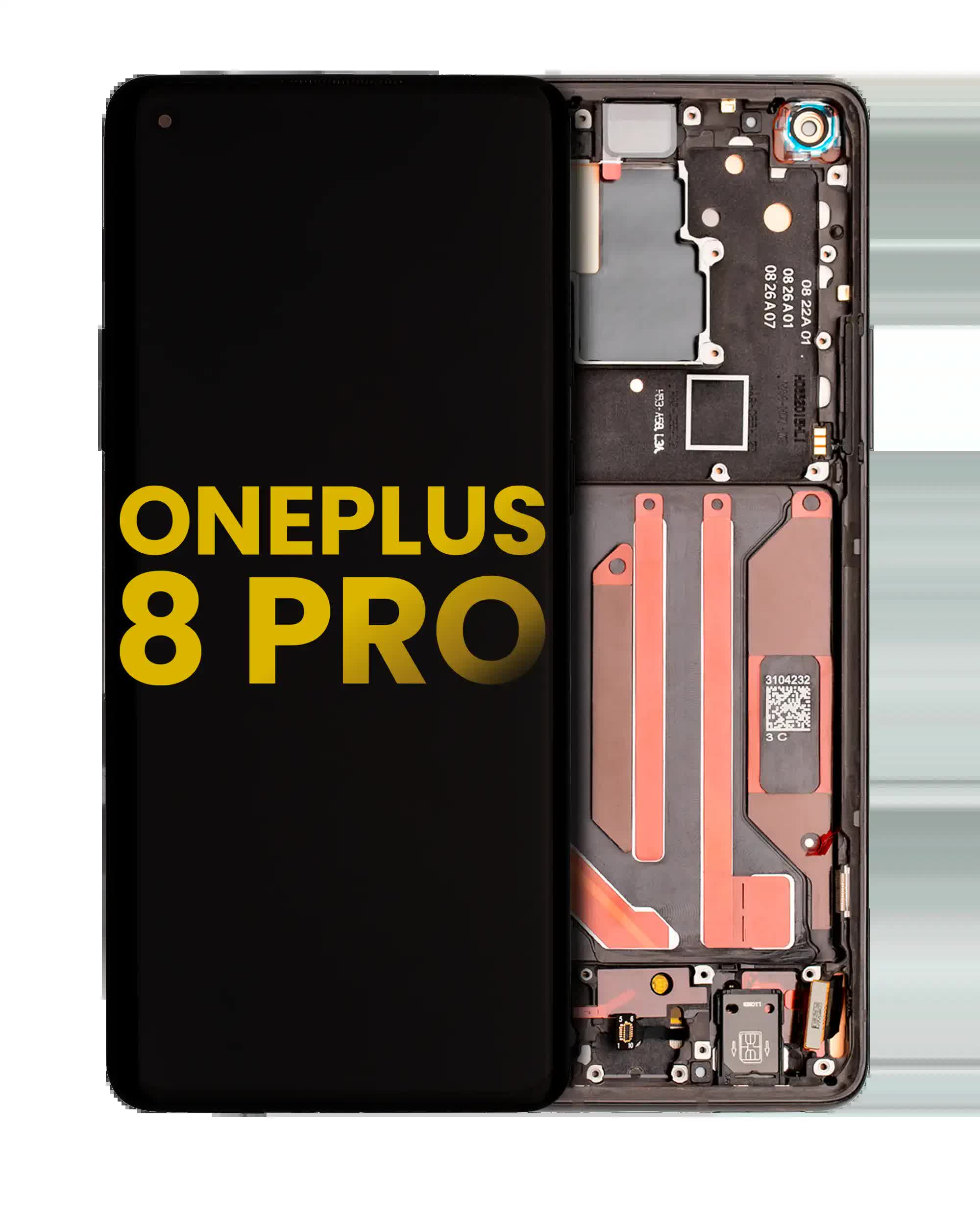 OLED Display mit Rahmen für OnePlus 8 Pro (professionell aufgearbeitet) (Onyx Black)