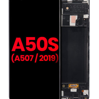 OLED Display mit Rahmen für Samsung Galaxy A50s (A507 / 2019) (Aftermarket Plus)