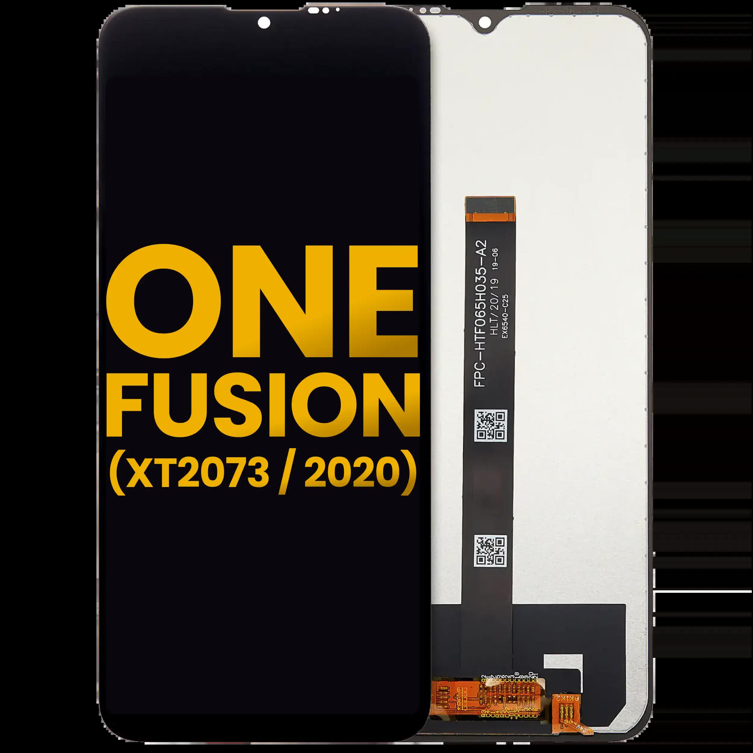 LCD Display ohne Rahmen für Motorola One Fusion (XT2073 / 2020) (professionell aufgearbeitet) (Black (Schwarz))