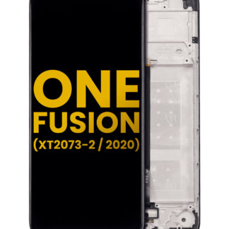 LCD Display mit Rahmen für Motorola One Fusion (XT2073 / 2020) (professionell aufgearbeitet) (Black (Schwarz))