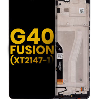 LCD Display mit Rahmen für Motorola Moto G40 Fusion (XT2147-1) (professionell aufgearbeitet)