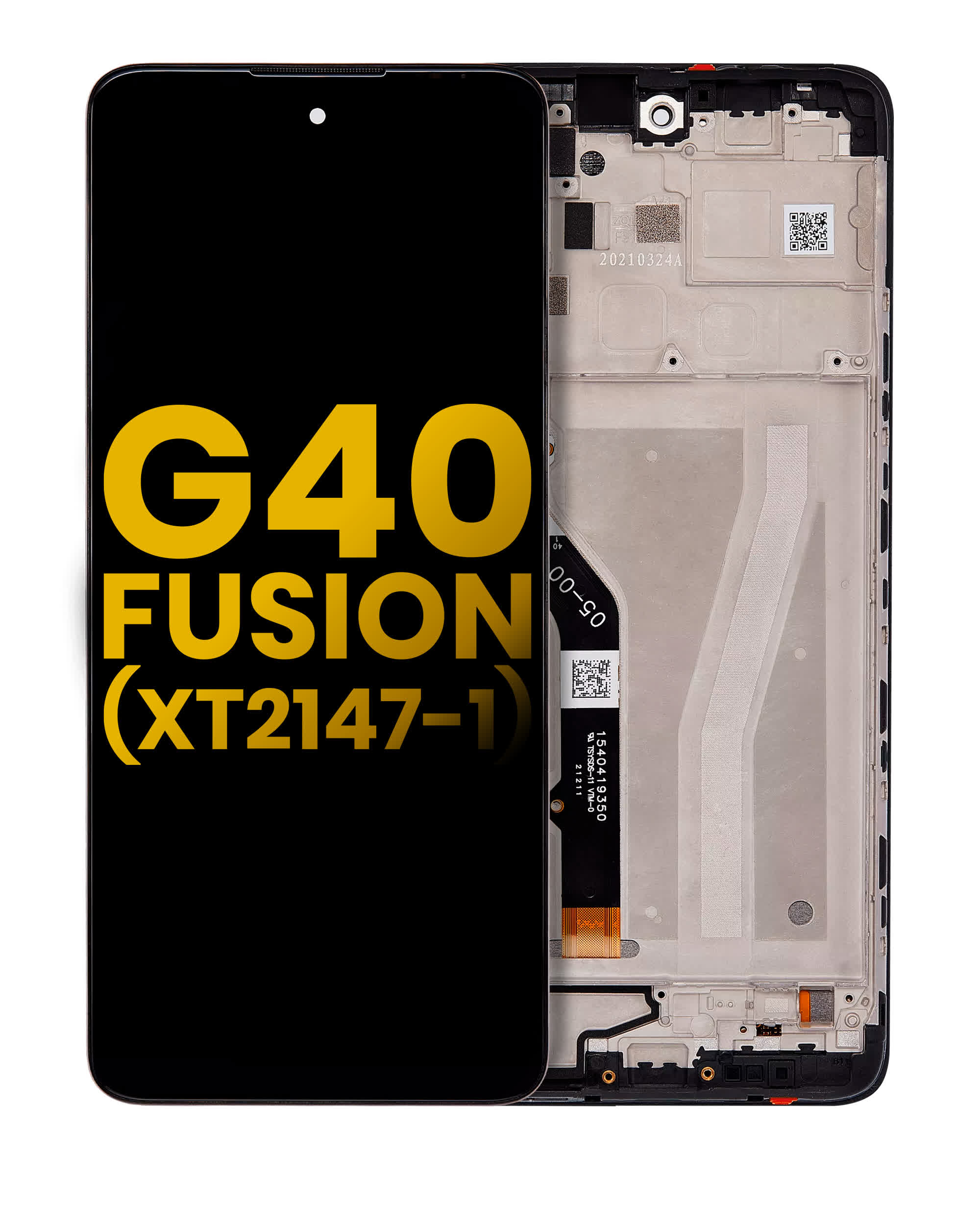 LCD Display mit Rahmen für Motorola Moto G40 Fusion (XT2147-1) (professionell aufgearbeitet)