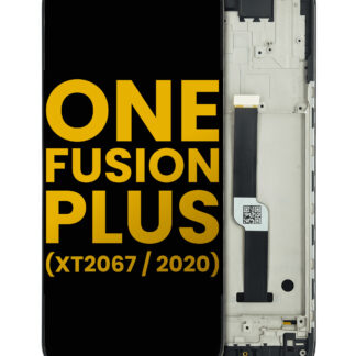 LCD Display mit Rahmen für Motorola One Fusion Plus (XT2067 / 2020) (professionell aufgearbeitet) (Black (Schwarz))