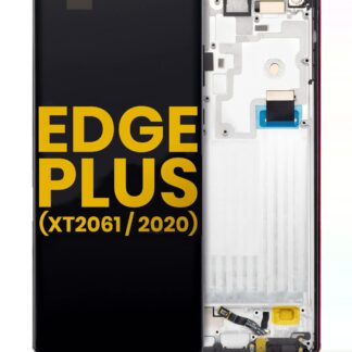 OLED Display mit Rahmen für Motorola Moto Edge Plus (XT2061 / 2020) (professionell aufgearbeitet) (Black (Schwarz))