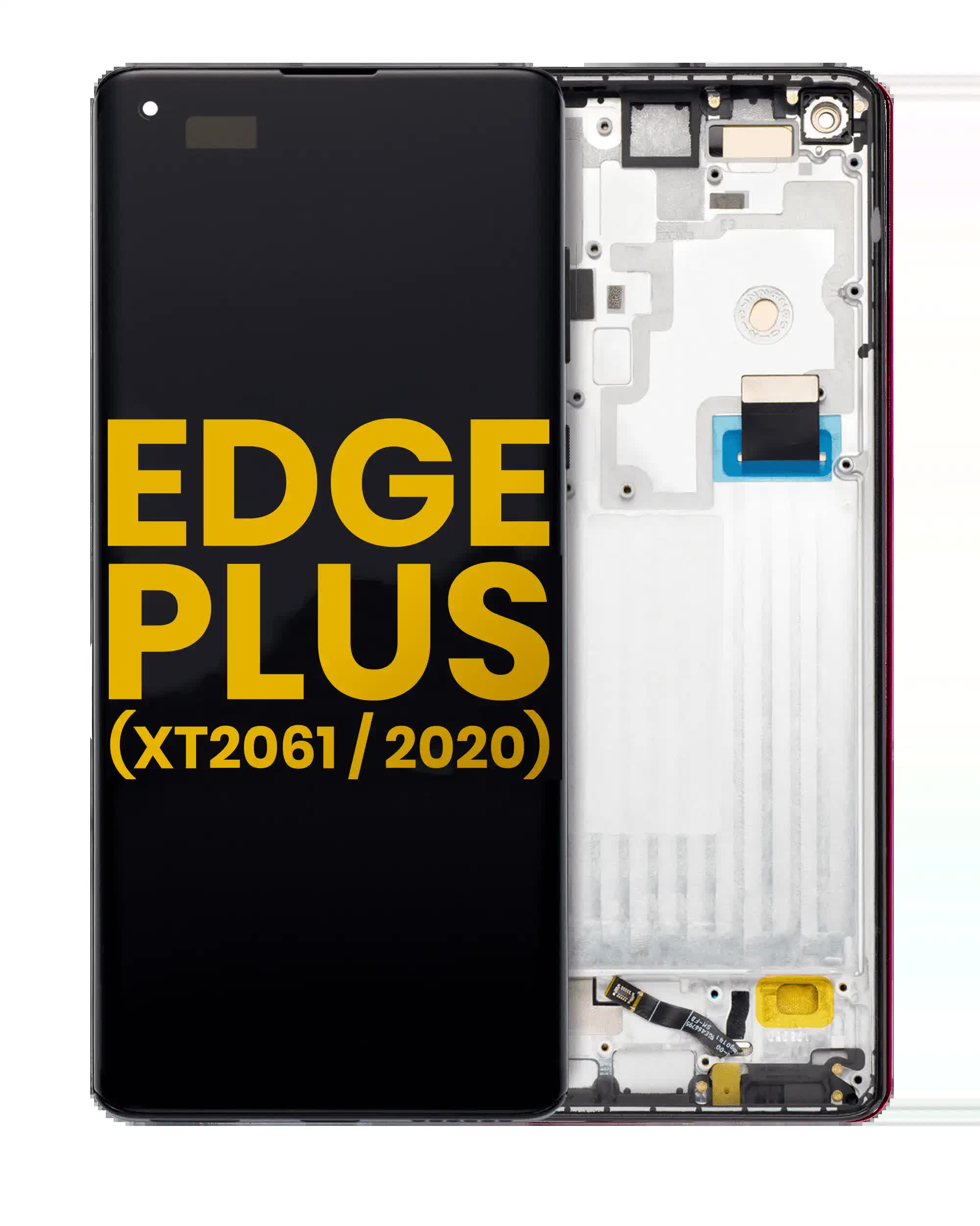 OLED Display mit Rahmen für Motorola Moto Edge Plus (XT2061 / 2020) (professionell aufgearbeitet) (Black (Schwarz))