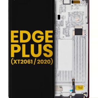 OLED Display mit Rahmen für Motorola Moto Edge Plus (XT2061 / 2020) (professionell aufgearbeitet) (Smokey Sangria)