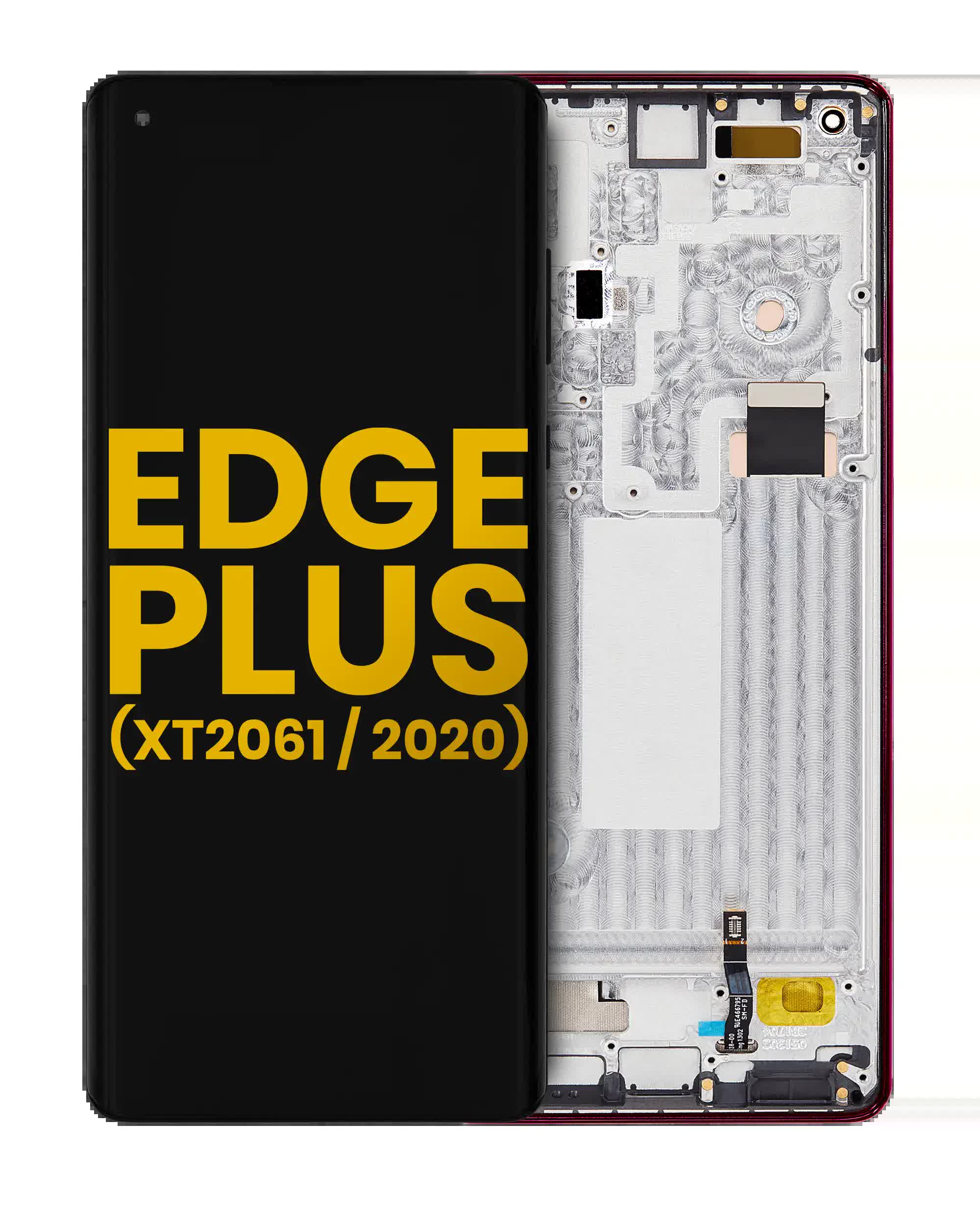 OLED Display mit Rahmen für Motorola Moto Edge Plus (XT2061 / 2020) (professionell aufgearbeitet) (Smokey Sangria)