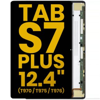 OLED Display ohne Rahmen für Samsung Galaxy Tab S7 Plus 12.4" (T970 / T975 / T976) (2020) (professionell aufgearbeitet) (Black (Schwarz))