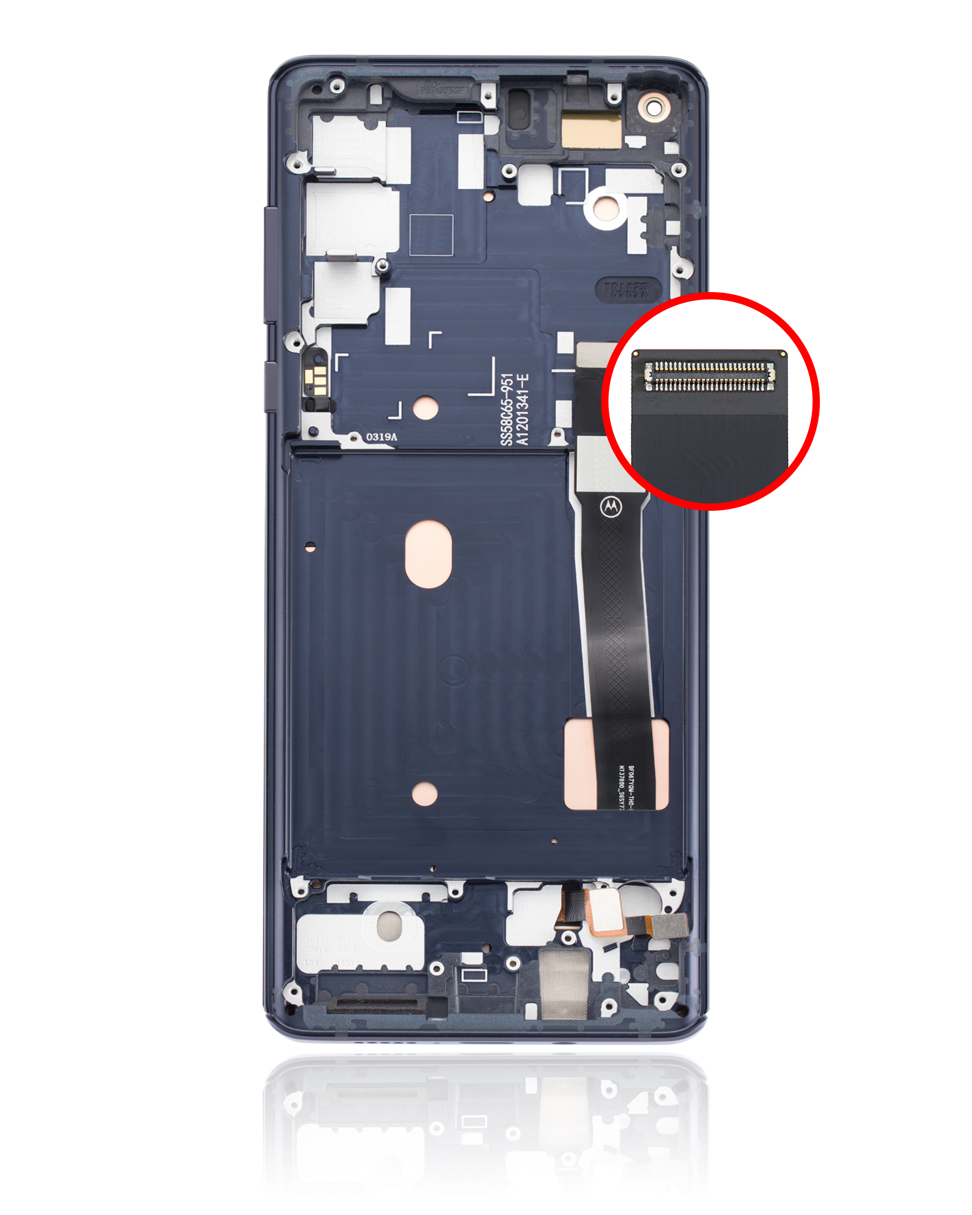 OLED Display mit Rahmen für Motorola Edge 5G (XT2063 / 2020) (professionell aufgearbeitet) (Solar Black) – Bild 3