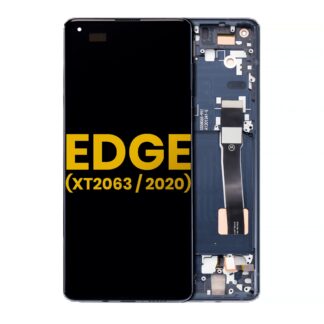 OLED Display mit Rahmen für Motorola Edge 5G (XT2063 / 2020) (professionell aufgearbeitet) (Solar Black)