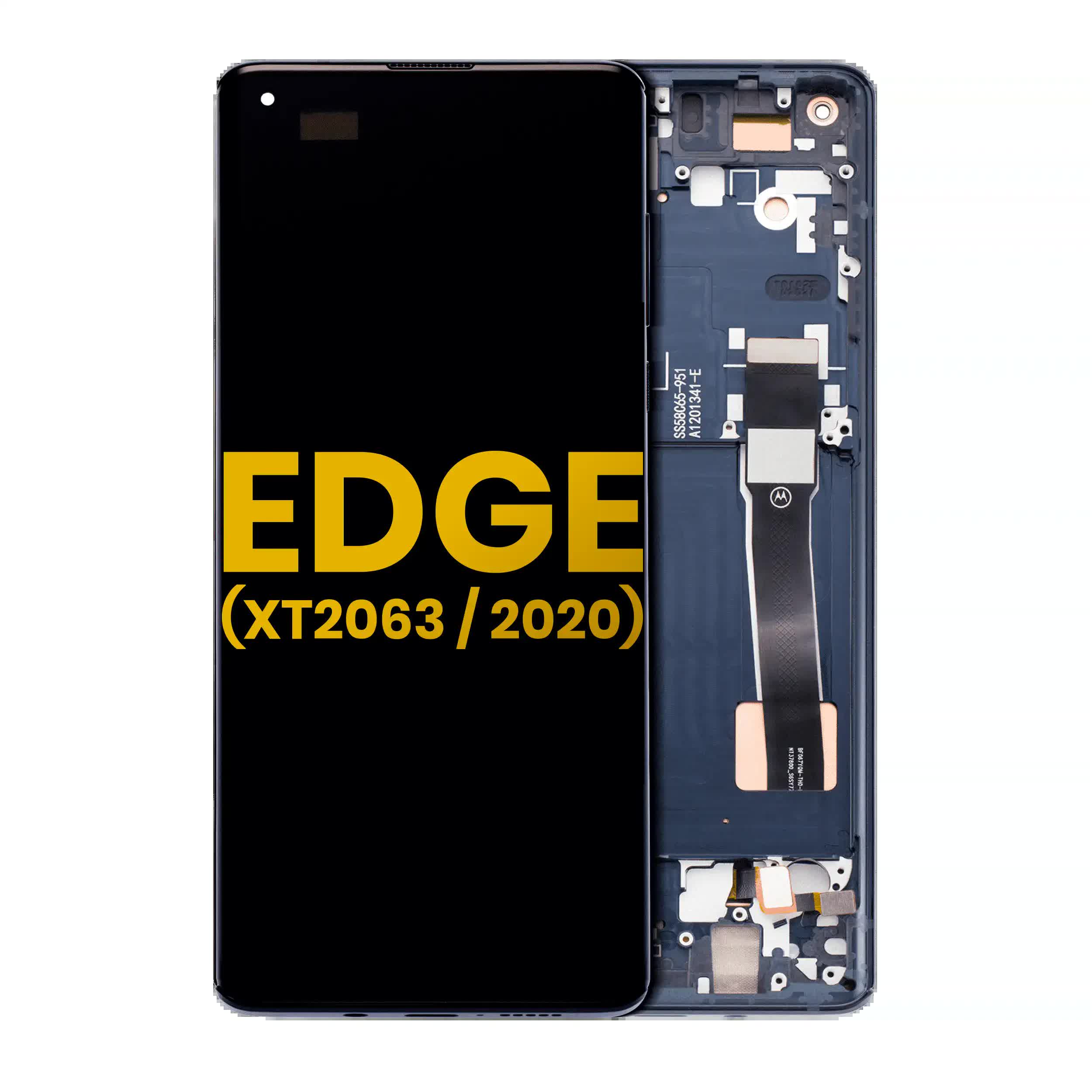 OLED Display mit Rahmen für Motorola Edge 5G (XT2063 / 2020) (professionell aufgearbeitet) (Solar Black)