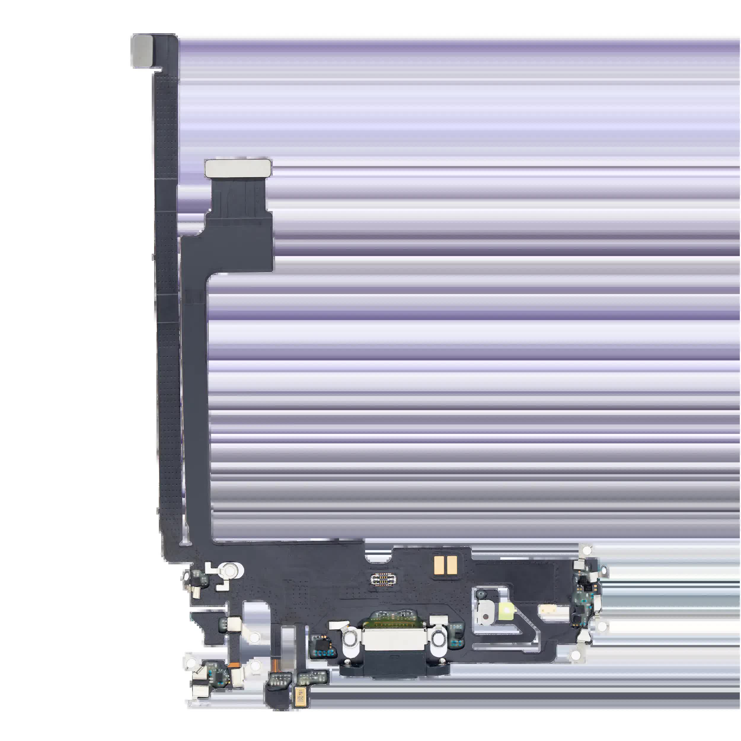 Ladebuchse Flexkabel für iPhone 12 Pro Max (Aftermarket Plus) (Pacific Blue)