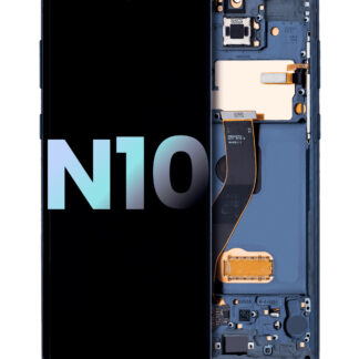 OLED Display mit Rahmen für Samsung Galaxy Note 10 (Service Pack) (Aura Glow / Silver)