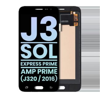 OLED Display ohne Rahmen für Samsung Galaxy J3 / Sol 4G / Express Prime / Amp Prime (J320 / 2016) (Service Pack) (Black (Schwarz))