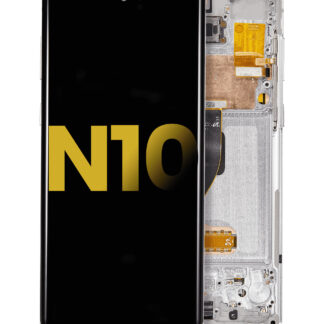 OLED Display mit Rahmen für Samsung Galaxy Note 10 (professionell aufgearbeitet) (Aura White)