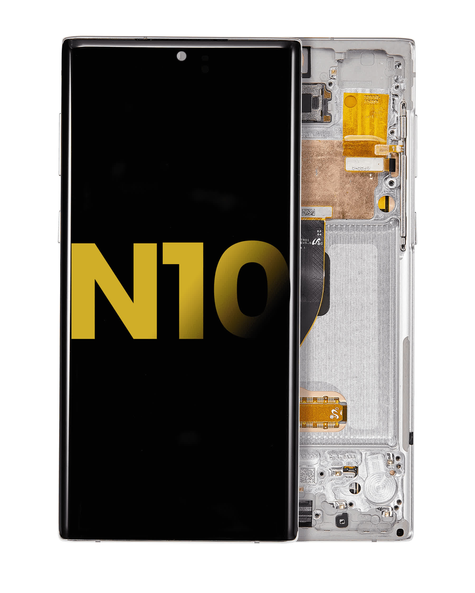 OLED Display mit Rahmen für Samsung Galaxy Note 10 (professionell aufgearbeitet) (Aura White)