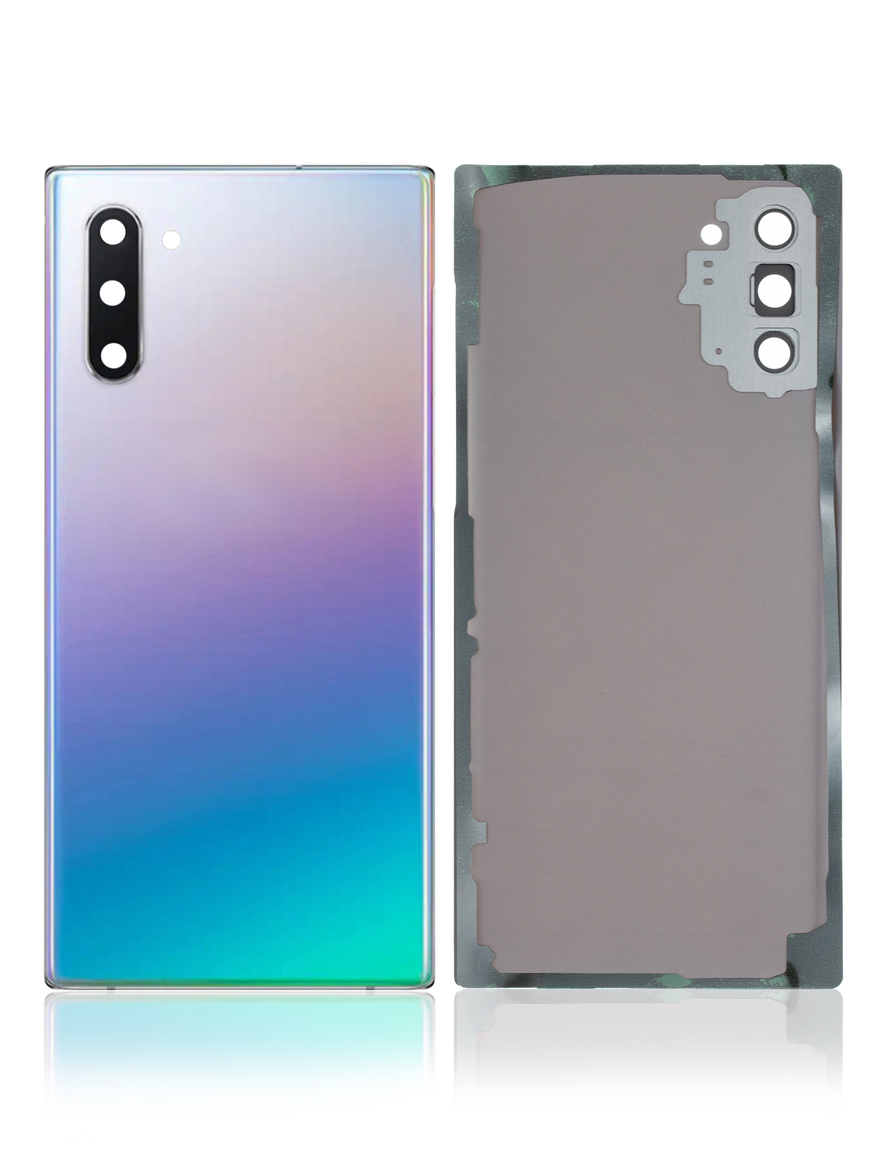 Rückdeckelglas mit Kameraglas für Samsung Galaxy Note 10 (Service Pack) (Aura Glow / Silver) – Bild 2