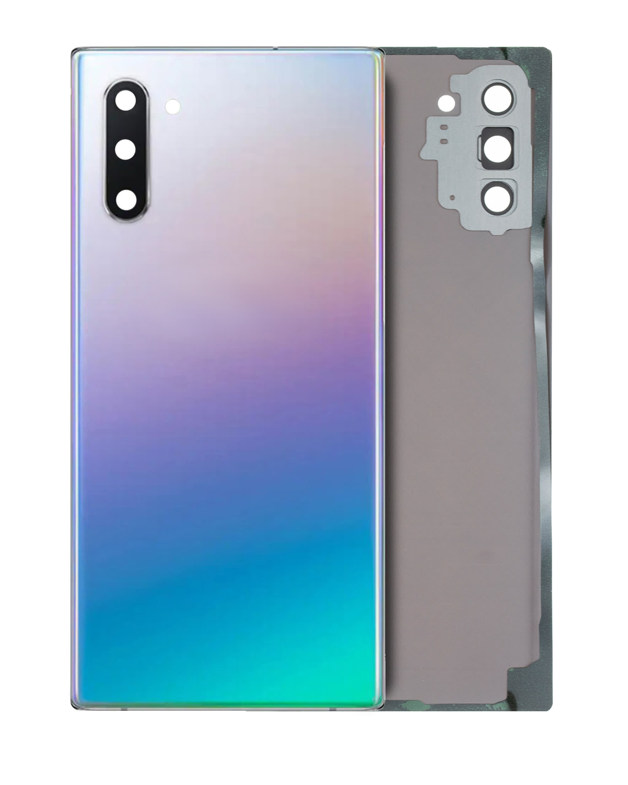 Rückdeckelglas mit Kameraglas für Samsung Galaxy Note 10 (Service Pack) (Aura Glow / Silver)