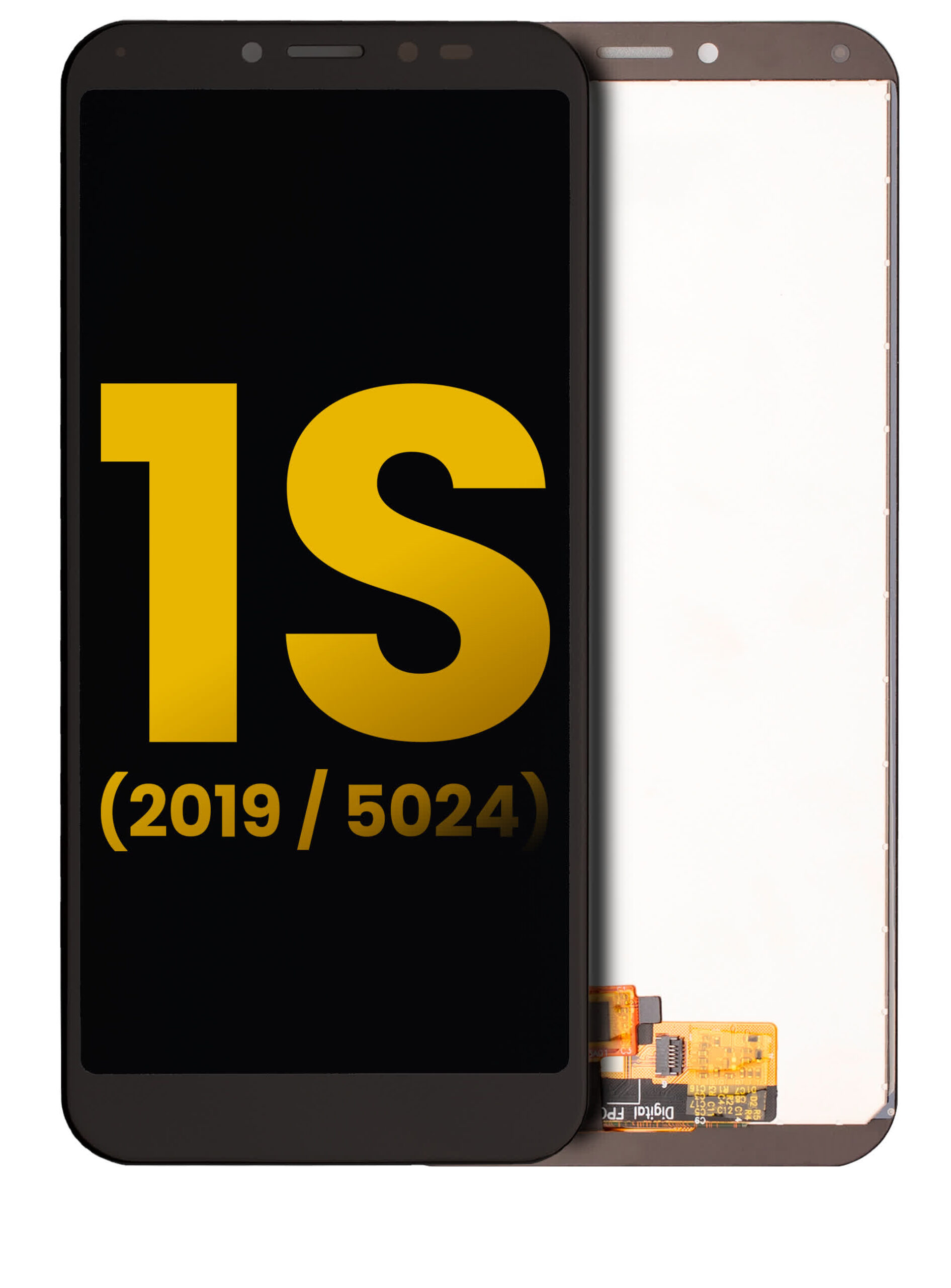 LCD Display ohne Rahmen für Alcatel 1S (5024 / 2019) (professionell aufgearbeitet) (Black (Schwarz))