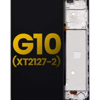 LCD Display mit Rahmen für Motorola Moto G10 (XT2127-2 / 2021) (professionell aufgearbeitet)
