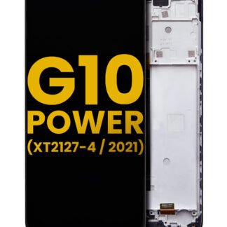 LCD Display mit Rahmen für Motorola Moto G10 Power (XT2127-4 / 2021) (professionell aufgearbeitet)