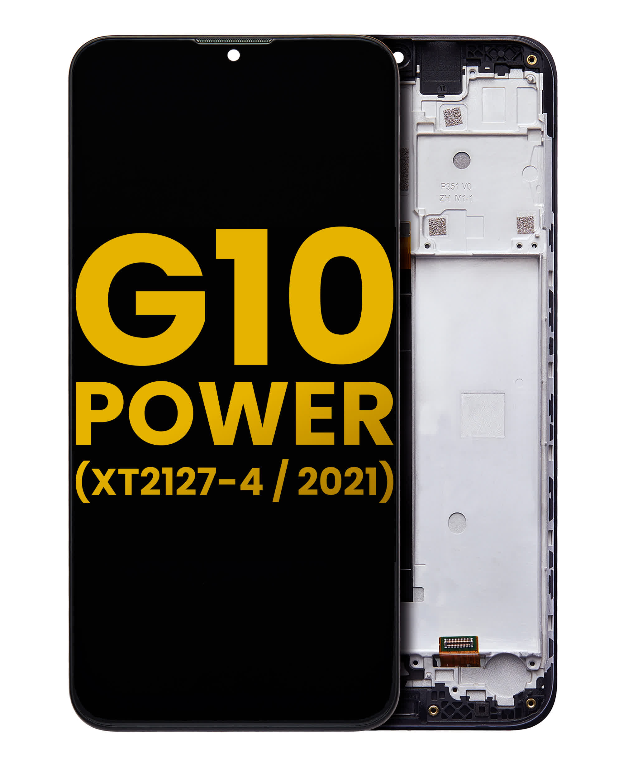 LCD Display mit Rahmen für Motorola Moto G10 Power (XT2127-4 / 2021) (professionell aufgearbeitet)