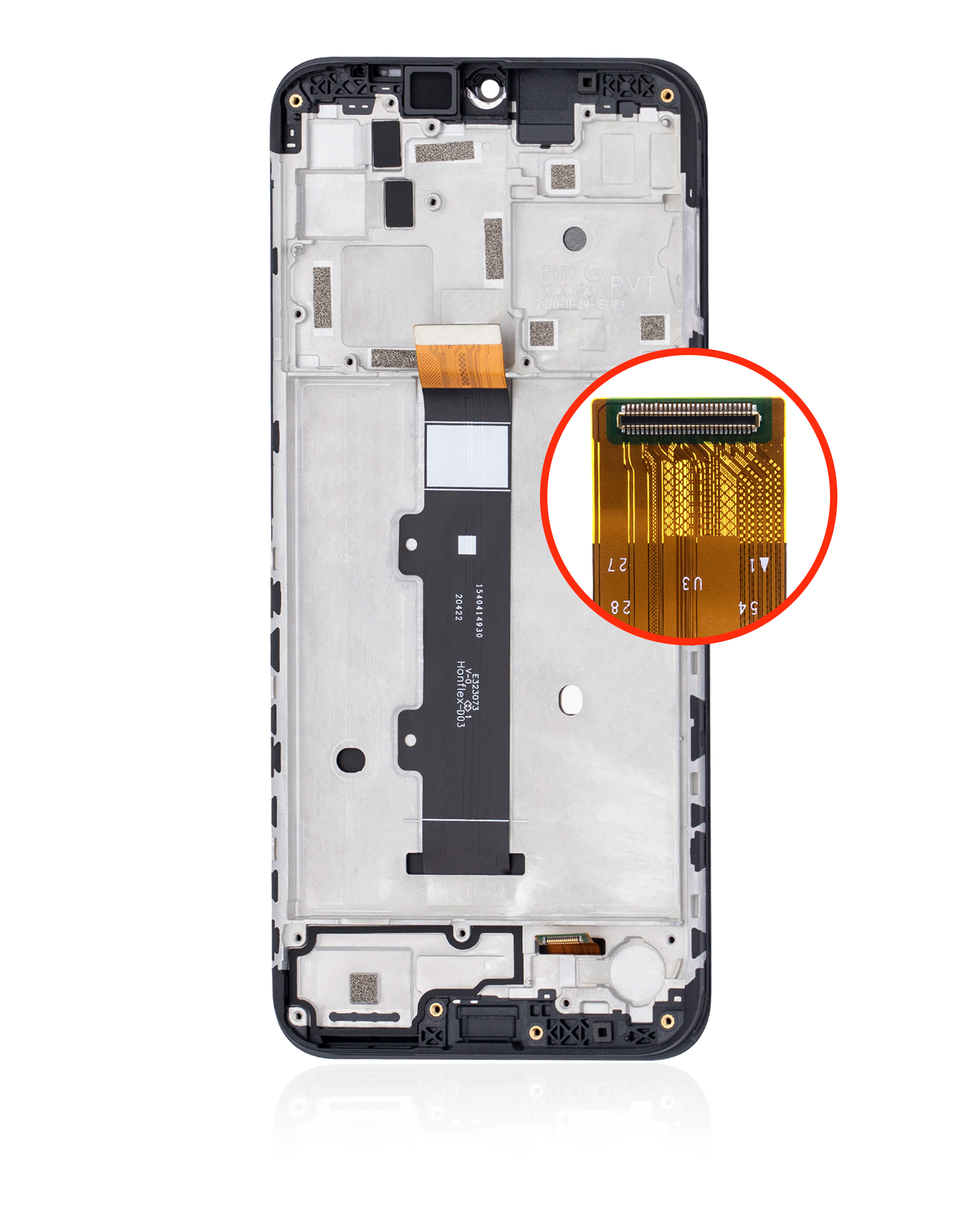 LCD Display mit Rahmen für Motorola Moto G30 (XT2129 / 2021) (professionell aufgearbeitet) (Phantom Black) – Bild 3