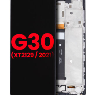 LCD Display mit Rahmen für Motorola Moto G30 (XT2129 / 2021) (Aftermarket Plus) (Phantom Black)