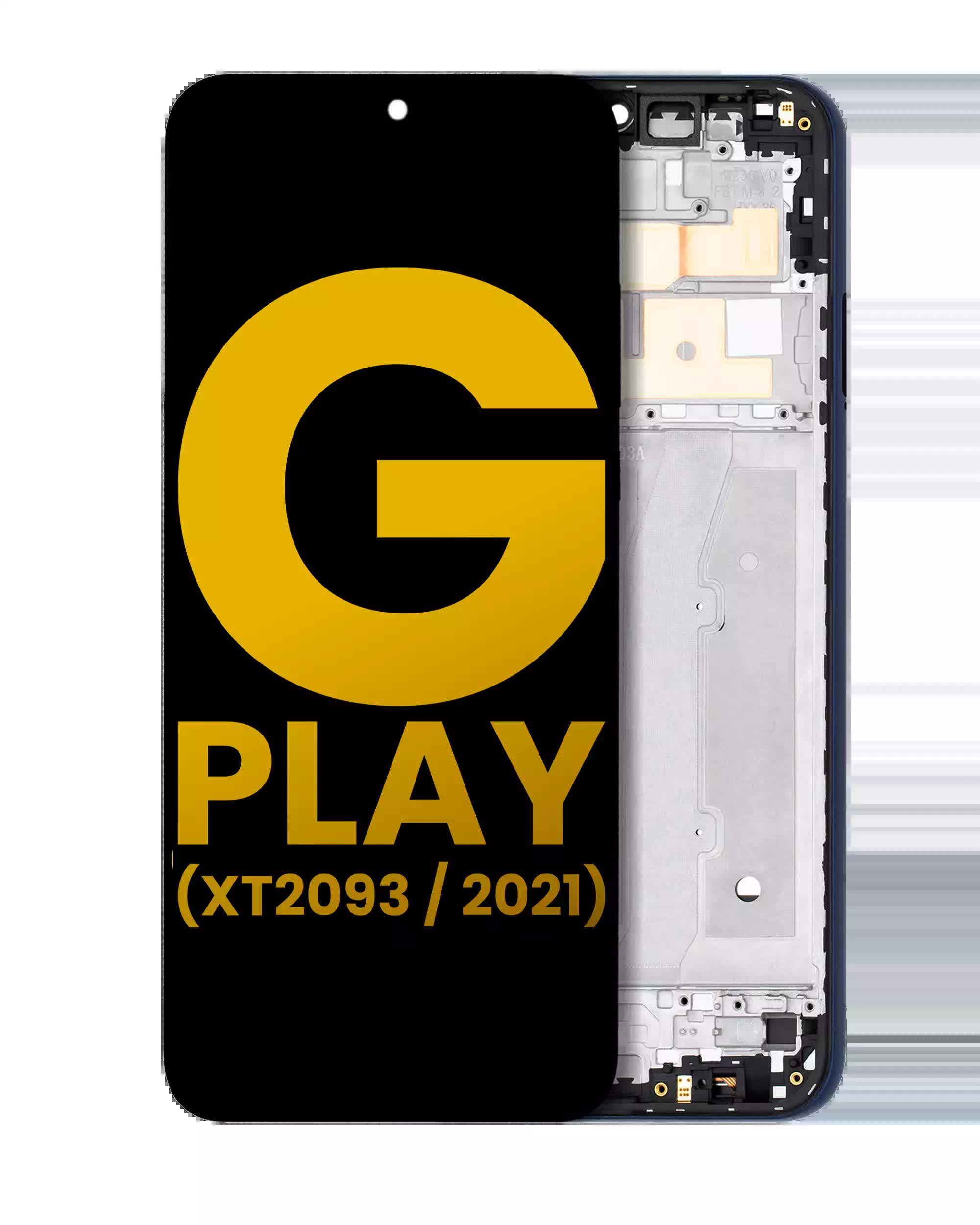 LCD Display mit Rahmen für Motorola Moto G Play (XT2093 / 2021) (professionell aufgearbeitet) (Misty Blue)