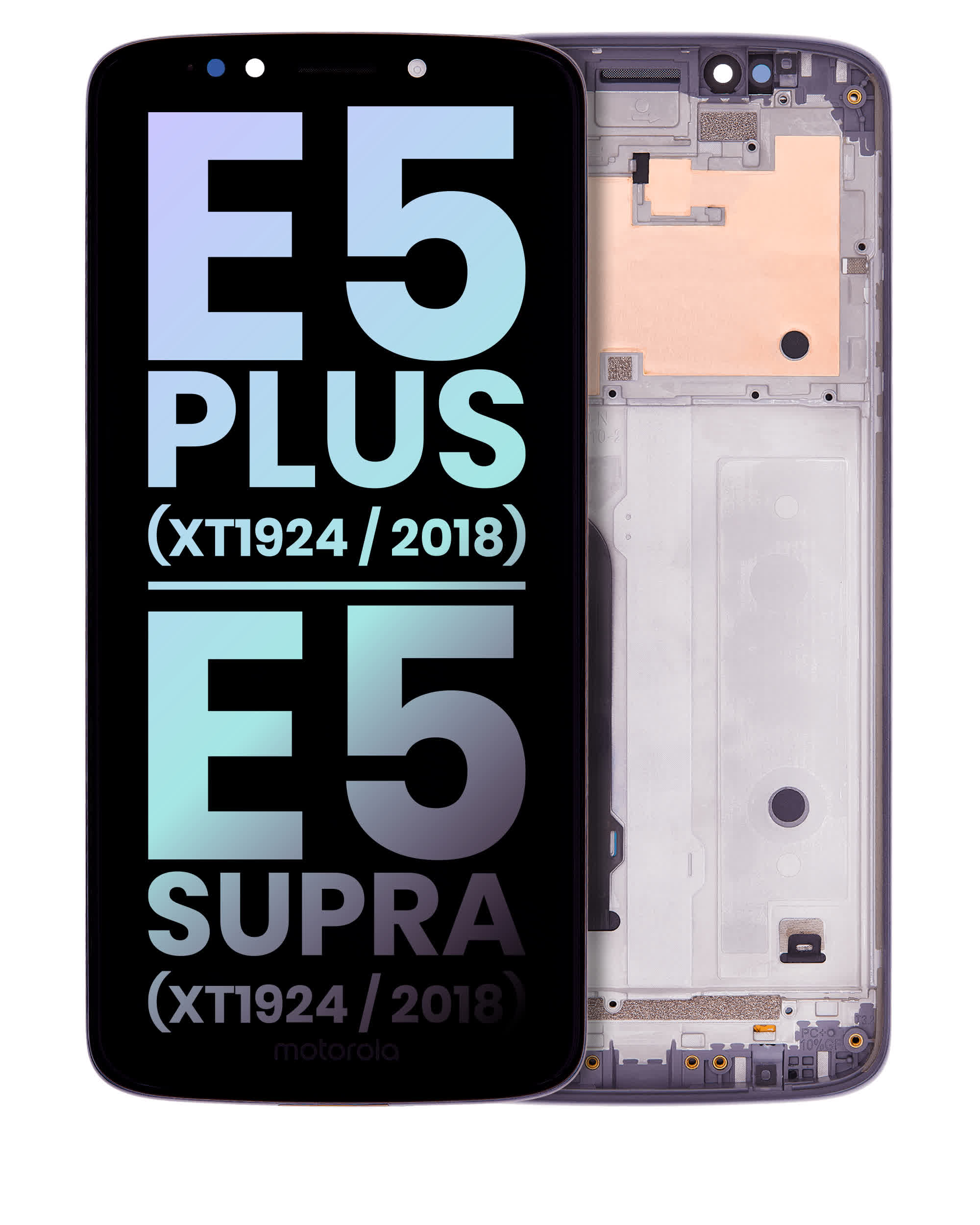 LCD Display mit Rahmen für Motorola Moto E5 Plus (XT1924 / 2018) / E5 Supra (XT1924 / 2018) (159MM) (US-Version) (Original) (Gray (Grau))