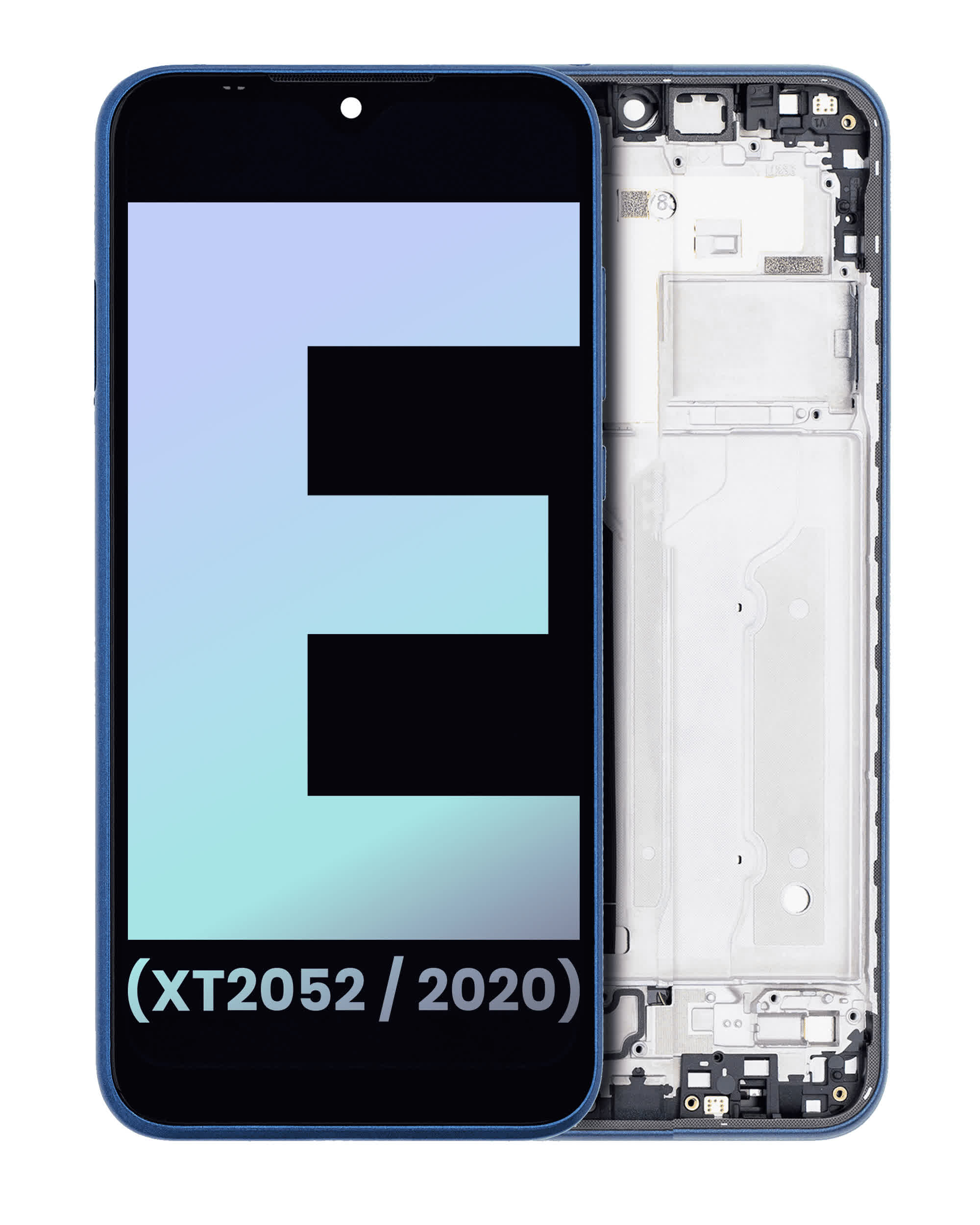 LCD Display mit Rahmen für Motorola Moto E (XT2052 / 2020) (Original) (Midnight Blue)