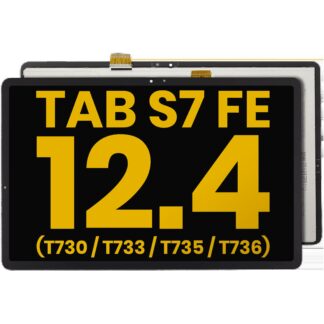 LCD Display ohne Rahmen für Samsung Galaxy Tab S7 FE 12.4"(T730 / T733 / T735 / T736) (2021) (professionell aufgearbeitet) (Black (Schwarz))