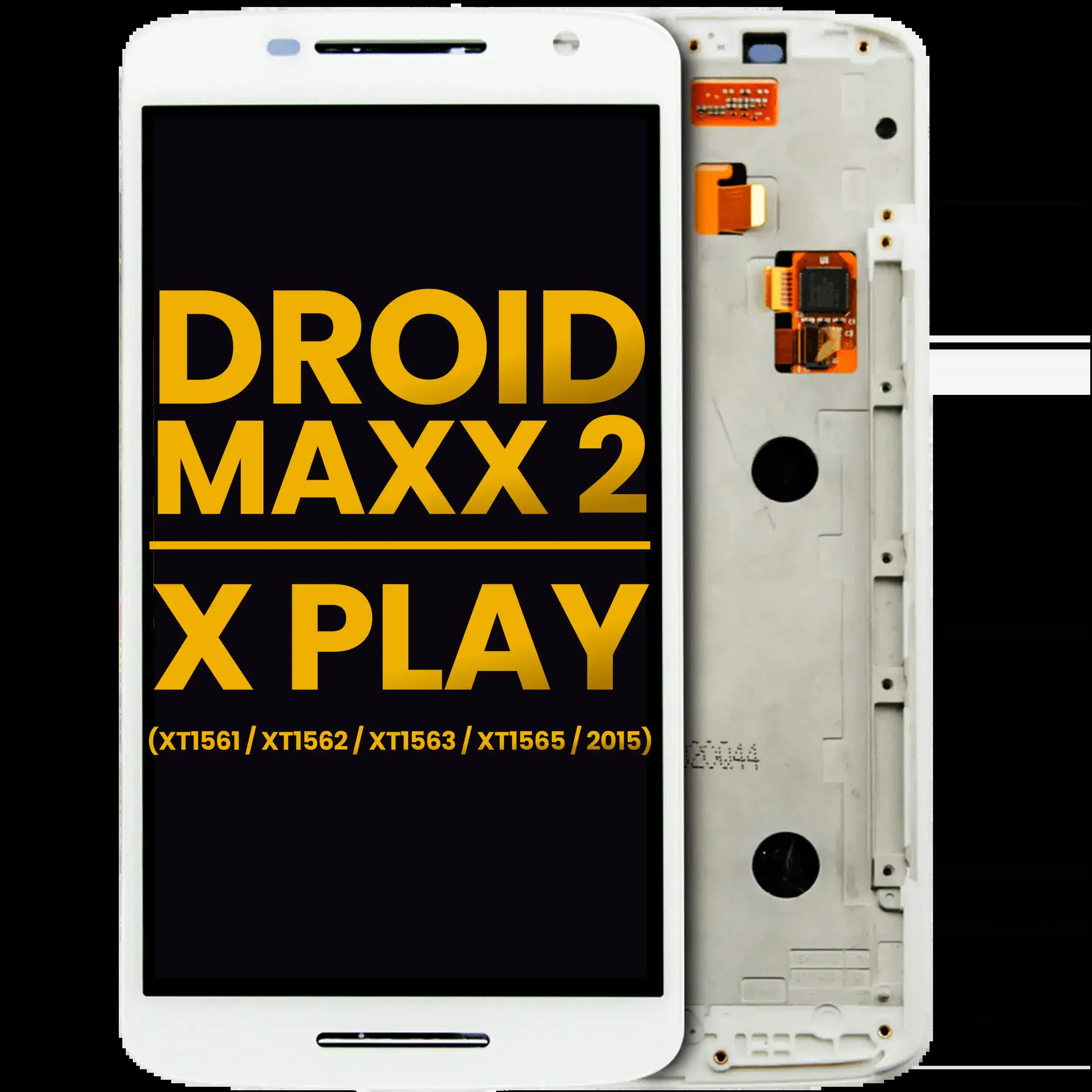 LCD Display mit Rahmen für Motorola Droid Maxx 2 (XT1565 / 2015), Moto X Play (XT1561 / XT1562 / XT1563) (professionell aufgearbeitet) (White (Weiß))
