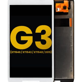 LCD Display ohne Rahmen für Motorola Moto G3 (XT1540 / XT1543 / XT1548 / 2015) (professionell aufgearbeitet) (White (Weiß))