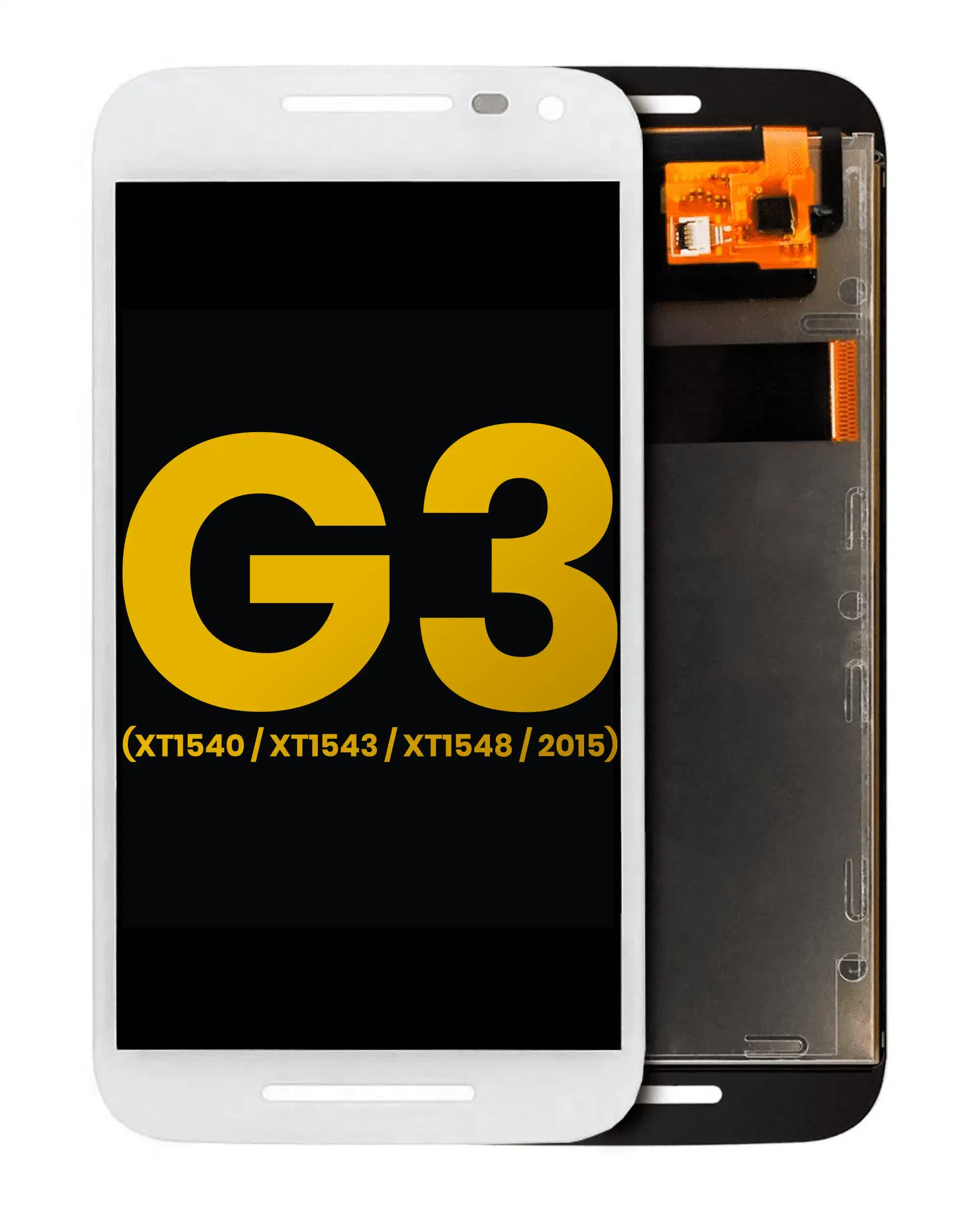 LCD Display ohne Rahmen für Motorola Moto G3 (XT1540 / XT1543 / XT1548 / 2015) (professionell aufgearbeitet) (White (Weiß))
