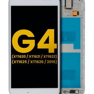 LCD Display mit Rahmen für Motorola Moto G4 (XT1620 / XT1621 / XT1622 / XT1625 / XT1626 / 2016) (professionell aufgearbeitet) (White (Weiß))