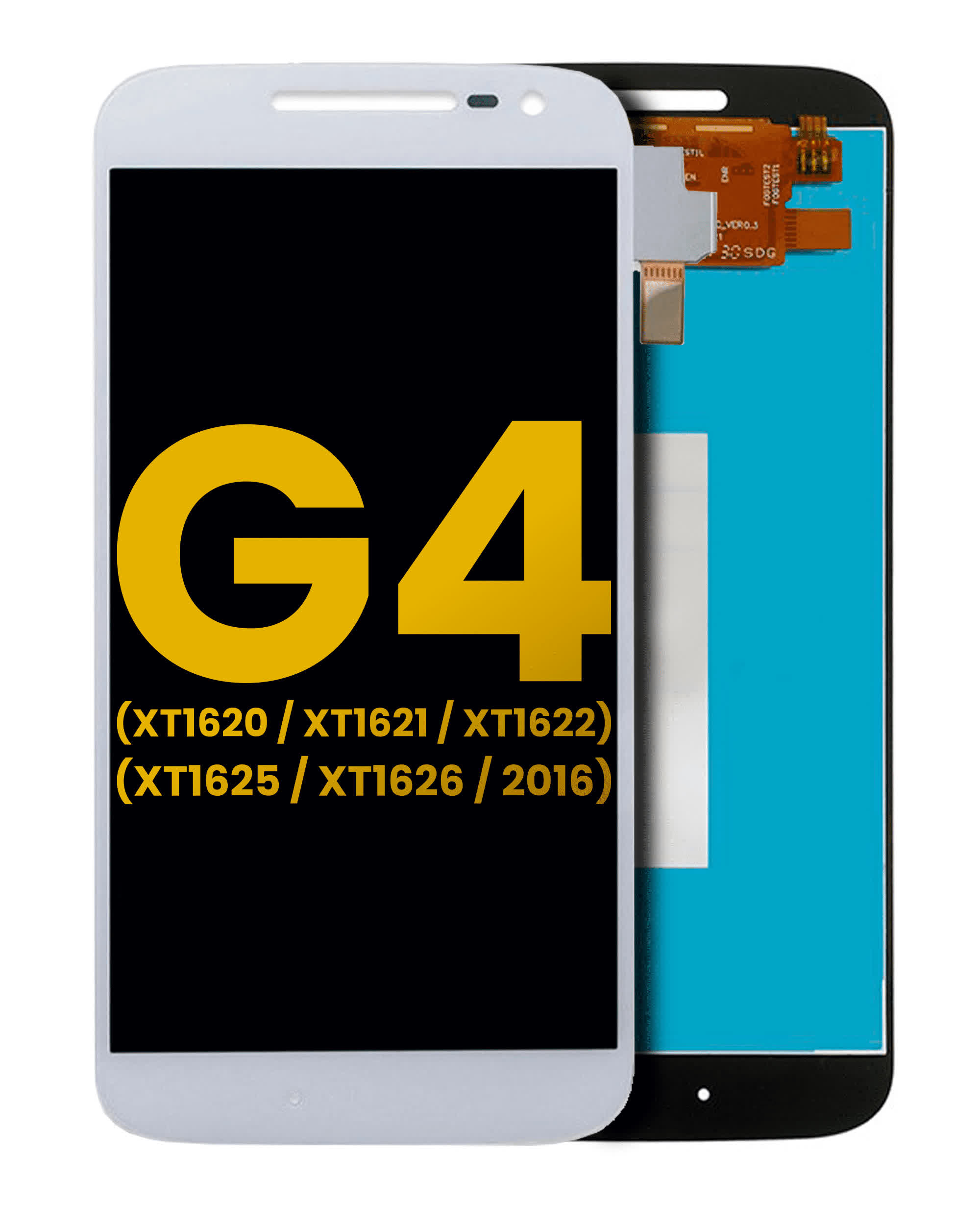 LCD Display ohne Rahmen für Motorola Moto G4 (XT1620 / XT1621 / XT1622 / XT1625 / XT1626 / 2016) (professionell aufgearbeitet) (White (Weiß))