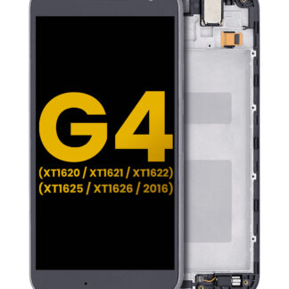 LCD Display mit Rahmen für Motorola Moto G4 (XT1620 / XT1621 / XT1622 / XT1625 / XT1626 / 2016) (professionell aufgearbeitet) (Black (Schwarz))