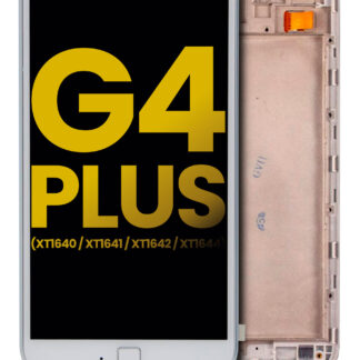 LCD Display mit Rahmen für Motorola Moto G4 Plus (XT1640 / XT1641 / XT1642 / XT1644 / 2016) (professionell aufgearbeitet) (White (Weiß))
