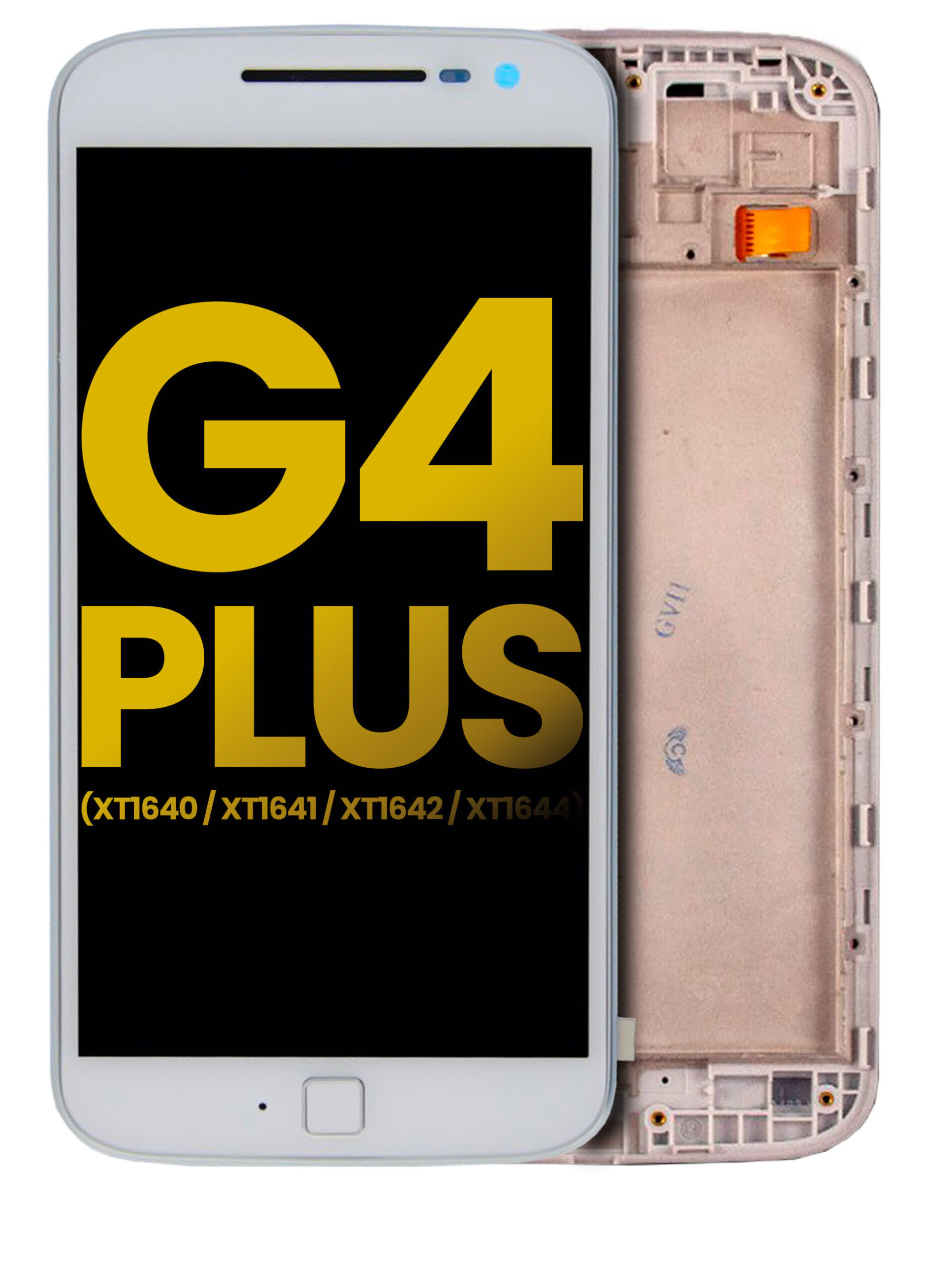 LCD Display mit Rahmen für Motorola Moto G4 Plus (XT1640 / XT1641 / XT1642 / XT1644 / 2016) (professionell aufgearbeitet) (White (Weiß))