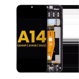 LCD Display mit Rahmen für Samsung Galaxy A14 4G (A145P / A145R / 2023) (professionell aufgearbeitet)
