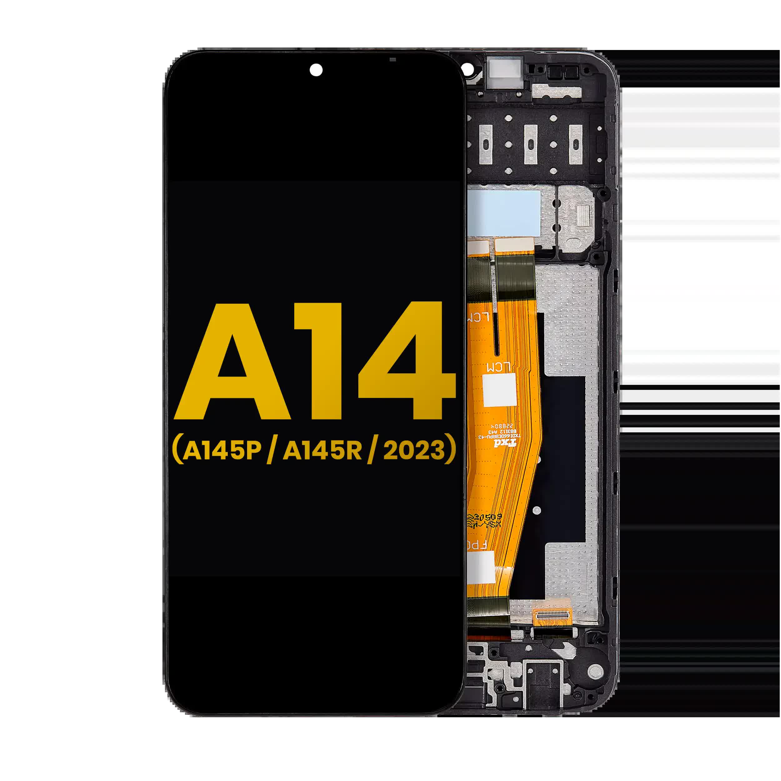 LCD Display mit Rahmen für Samsung Galaxy A14 4G (A145P / A145R / 2023) (professionell aufgearbeitet)