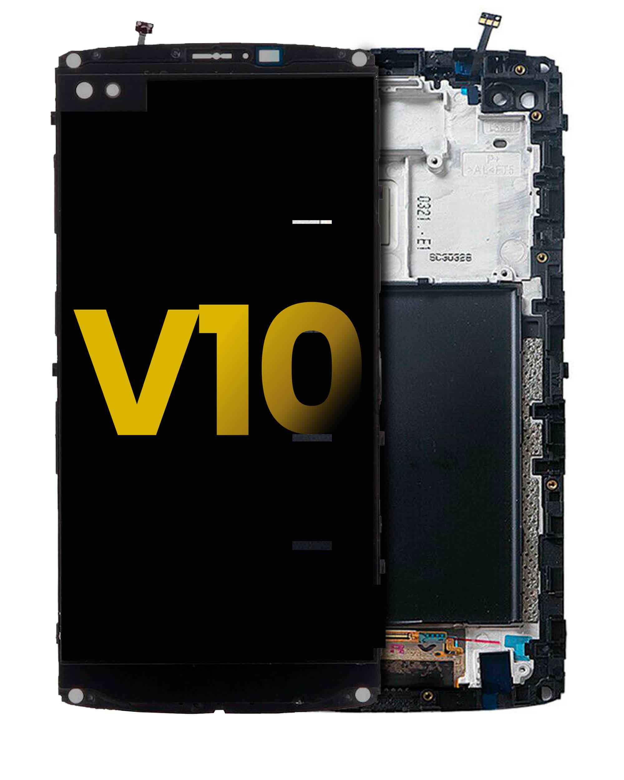 LCD Display mit Rahmen für LG V10 (professionell aufgearbeitet) (Black (Schwarz))